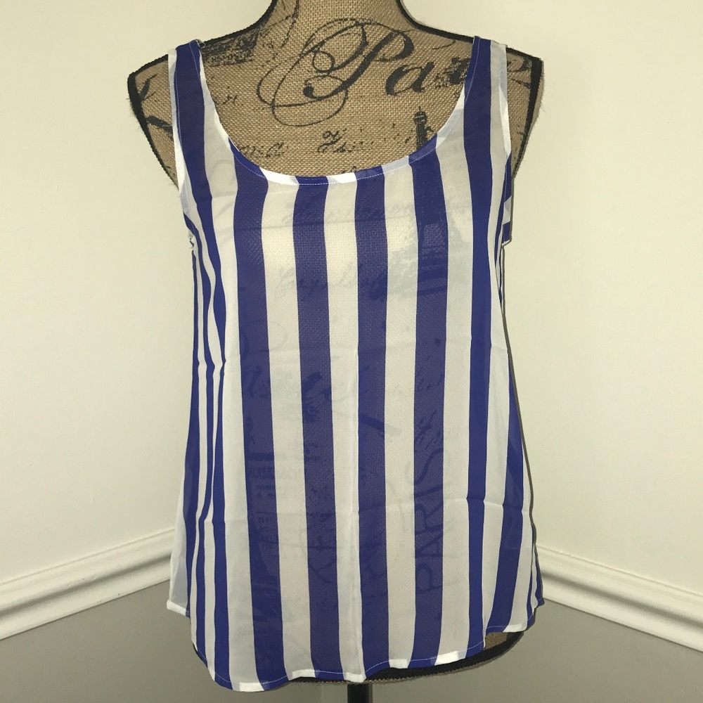 Forever 21 blue and white striped top